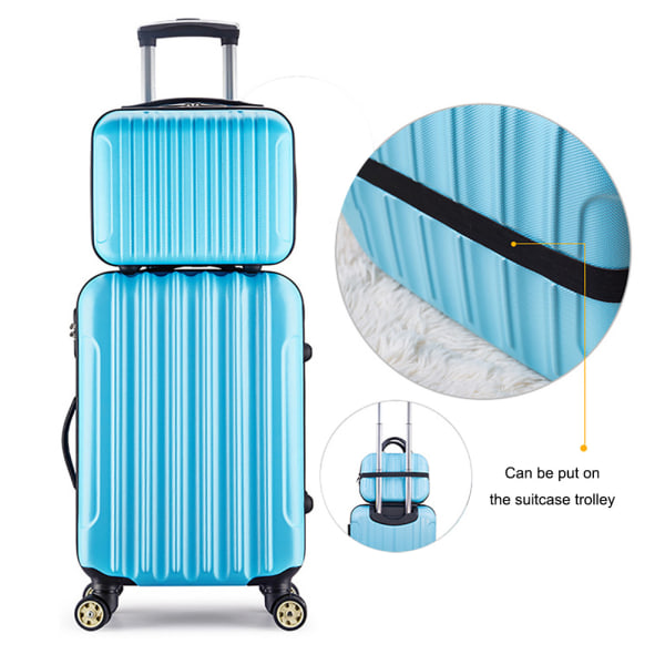 Bärbar resväska Vattentät kosmetisk case Mini resväska med elastiska remmar