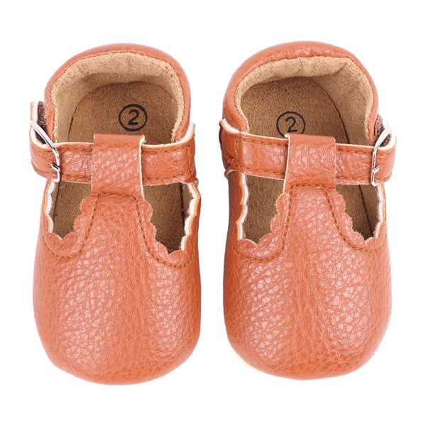 Baby Walking Shoes Comfortable Soft Sole Footwear Slipless Leisure Walking Shoes for Todders Infants Brown 12cm / 4.7in