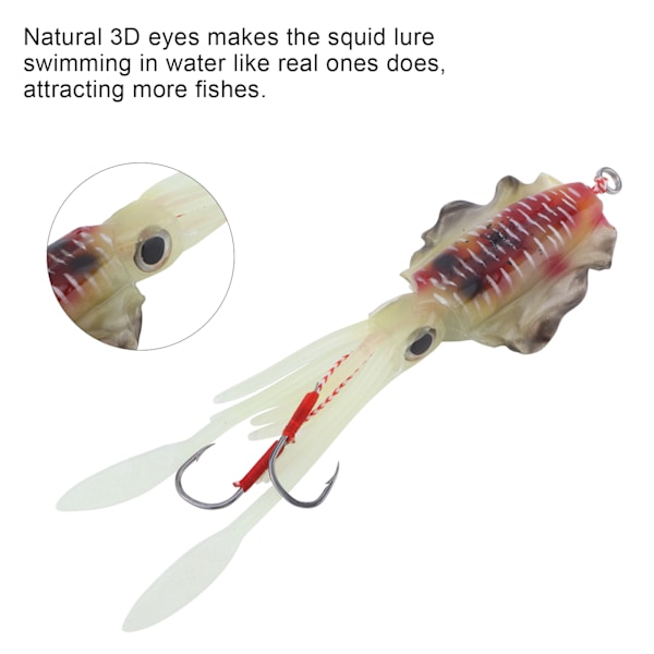 Blekksprut fiske lokke for sjøfiske simulering jern krok blekksprut lokke simulering agn gul og rød