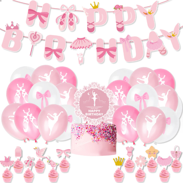Ballerina födelsedagsfest dekorationer, flickor prinsessa födelsedag