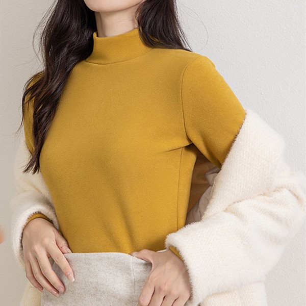 Termisk top dame turtleneck sweater skjorte, langærmet, til vinter