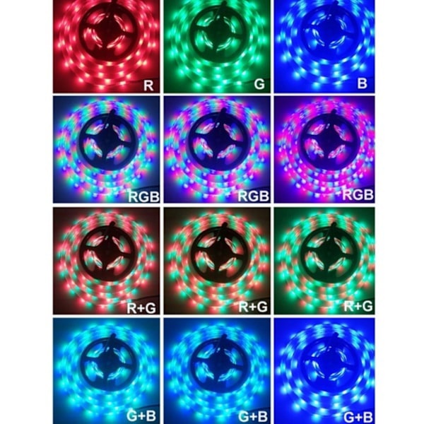 3-rolls 5M LED Light Strips with 44 Keys Remote Controller and Power Adapter LED Rope Lights RGB Color- Changing Light Bar