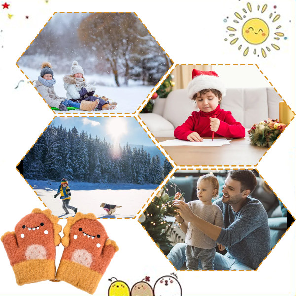 Barn Vinterhandskar, Barn Roliga Färgglada Söta Magic Handske för