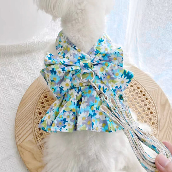 Husdjursdukar Hundklänning fluga Sele koppel Set för små hundar