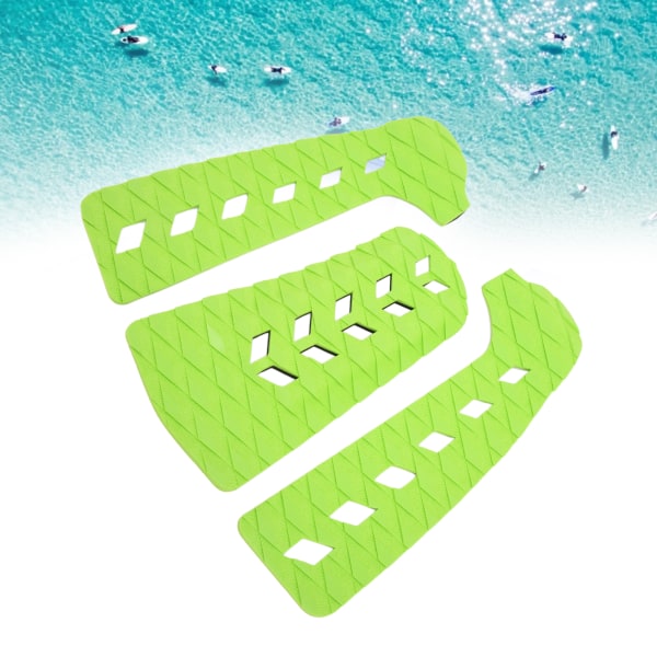 3st Surfbräda Traction Pad Antivibration Vattenbeständig Thermal Gröna däcksdynor för Yachts RVs Båtar