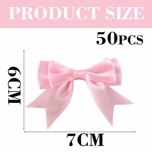 50 st Ribbon Twist Tie Bows Craft Bows for Treat Bags Gift