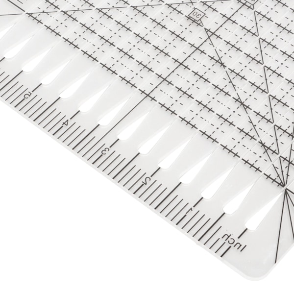 Quiltestykke Lineal Transparent Akryl Nøjagtig Skala Sort Gitterlinje Multifunktionel Skæreskærer til Syning Håndarbejde Håndværk