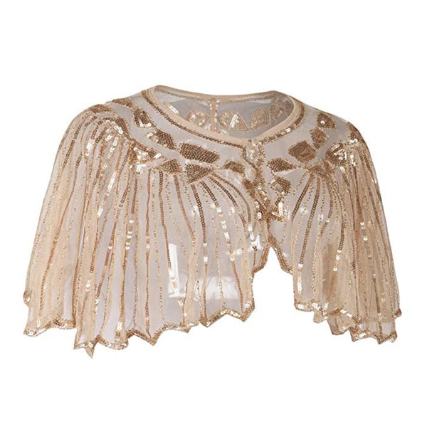 Dames 1920'er Shawl Wraps Perlebesatte Sequin Cape Flapper Cover