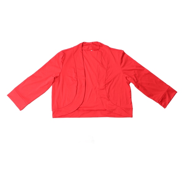 Kvinnlig kort basic kostym kappa 3/4 ärmar enfärgad mjuk värme kort slim fit AllMatch kappa för höst vinter röd XL