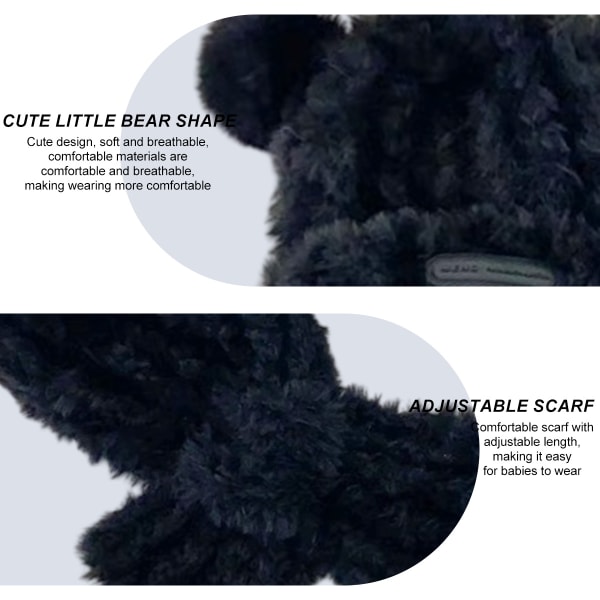 1 set plysch hörselskydd för barn mössa söt björn mjuk