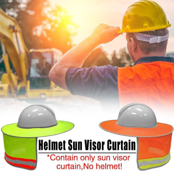 Hard Hat Sun Shield Full Brim Mesh Neck Sunshade Hardhats High Visibility Reflective Hardhats