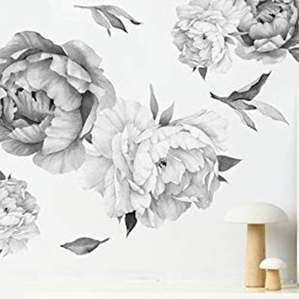 Akvarell Pionblommor Väggdekaler Blommiga väggdekaler (rosa