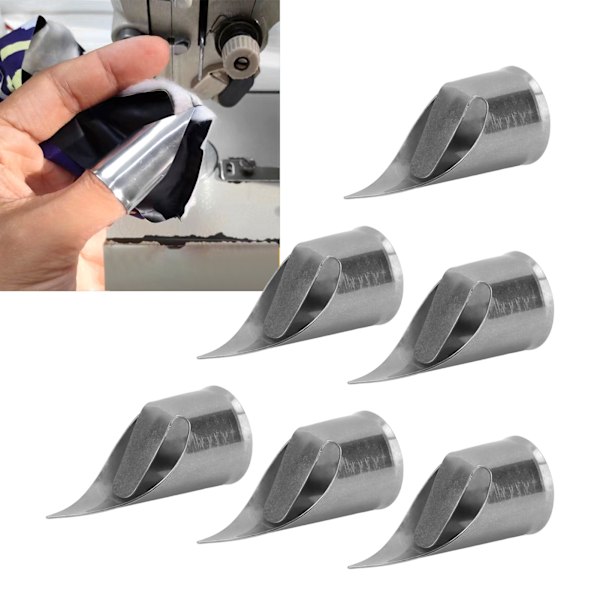 6Pcs Finger Lapel Angler Stainless Steel Quick Lapel Buckle Design Finger Lapel Tools for Sewing Garment Factory