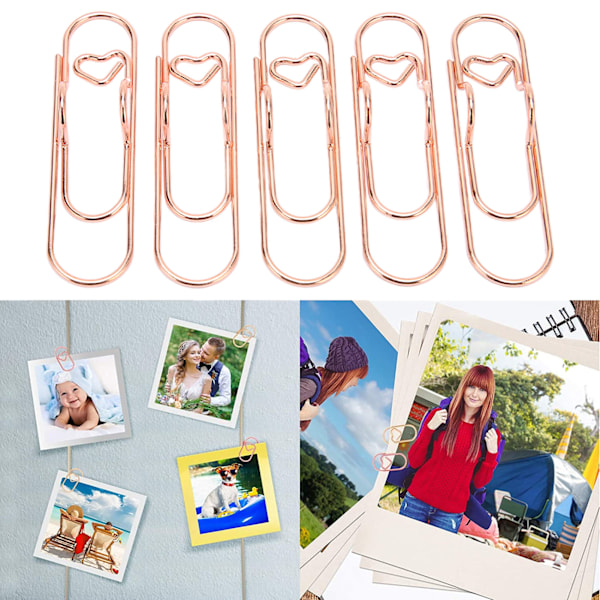 20pcs Pen Clips Metal Bookmark Paper Clip Stationery Tool Pen Holder Clips for Notebooks Book Rose Gold