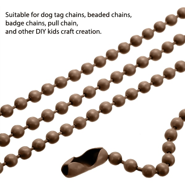 Ball Beads Chain, 200st metall hängande kedjor 4,72 tums Dog Tag