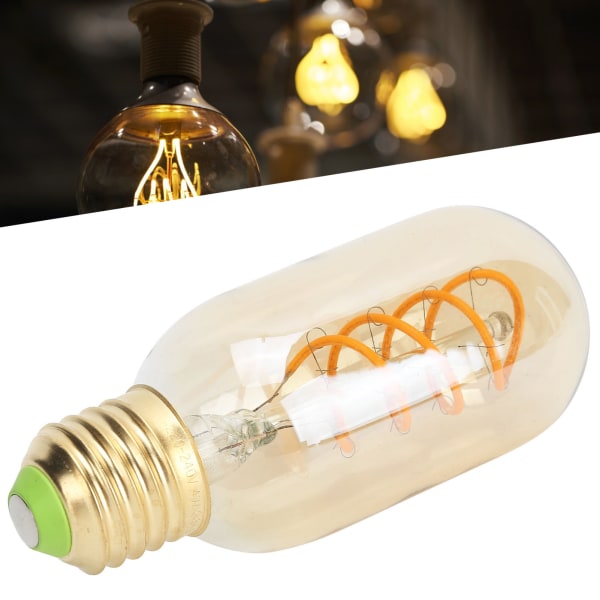 Glödlampa Vintage Double Spiral E27 4W LED Flexibel Filament Varm Ljus LED-lampa 220VGold