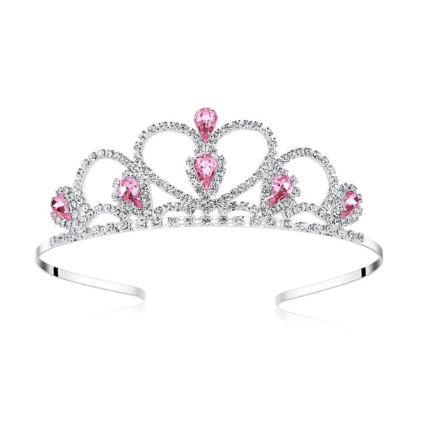 Pink Gems Rhinestone Tiara Perfekt för små och stora barn prinsessor