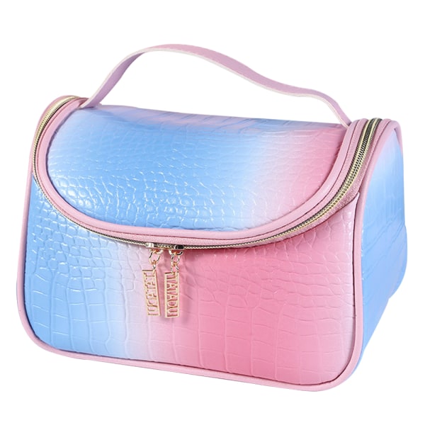 Bärbar bärbar kosmetisk väska med stor kapacitet med gradientfärg,