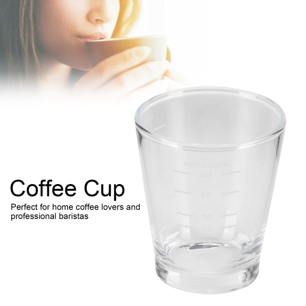 80 ml kaffekopp med skalaer Melkemåleglass for hjemmekontor Kaffebar Transparent