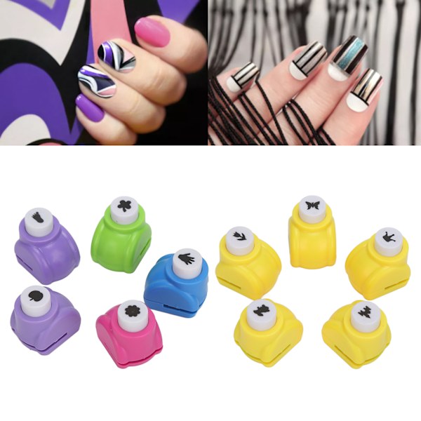 10pcs Holes Punchers Different Patterns Easy Operation Portable Punch Craft Set for DIY Crafts Cards