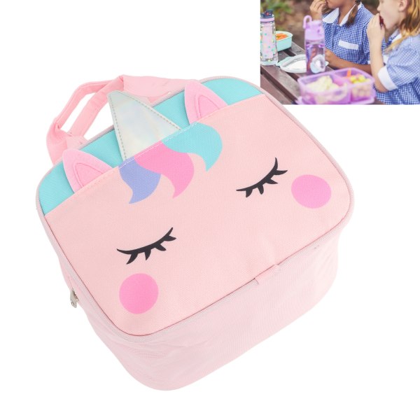 Children's Meal Bag Thick Handle Oxford Fabric Colourfast Cute Portable Kids Lunch Bag for Kids Boys and Girls Unicorn