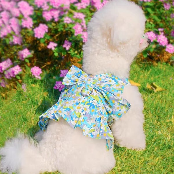 Husdjursdukar Hundklänning fluga Sele koppel Set för små hundar