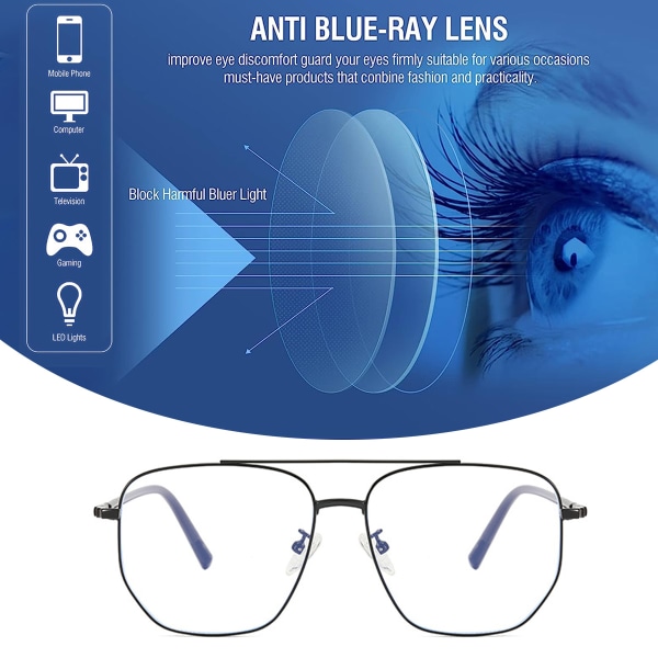 Mode anti-blått ljus glasögon för män och kvinnor dator