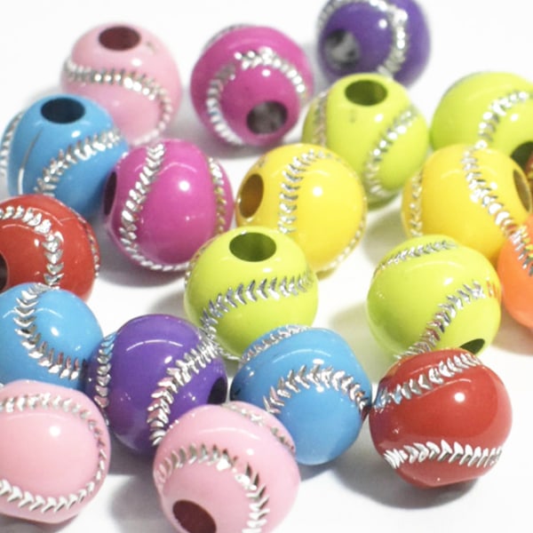 100st Sports Beads Sport Ball Bead Akryl Sport Ball Beads