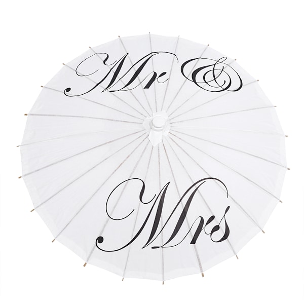 White Paper Umbrella Wedding Party Bridal Decorations Photography Art Display (Mr Mrs)