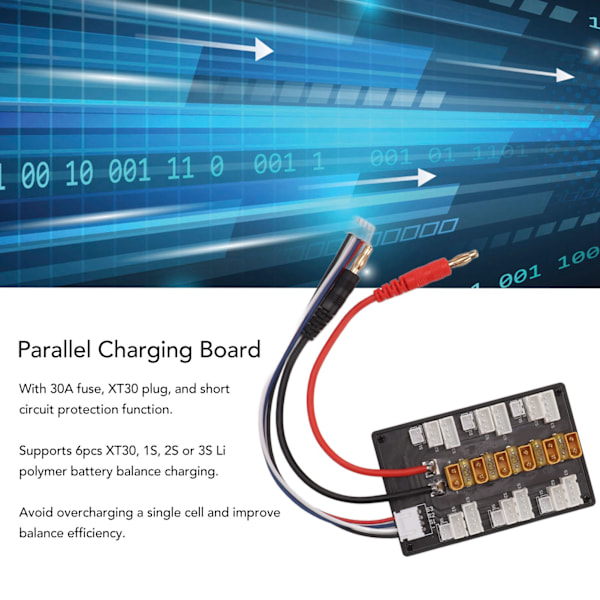 Parallell ladeplate XT30 batteribalanser laderutvidelsesadapter for IMAX B6