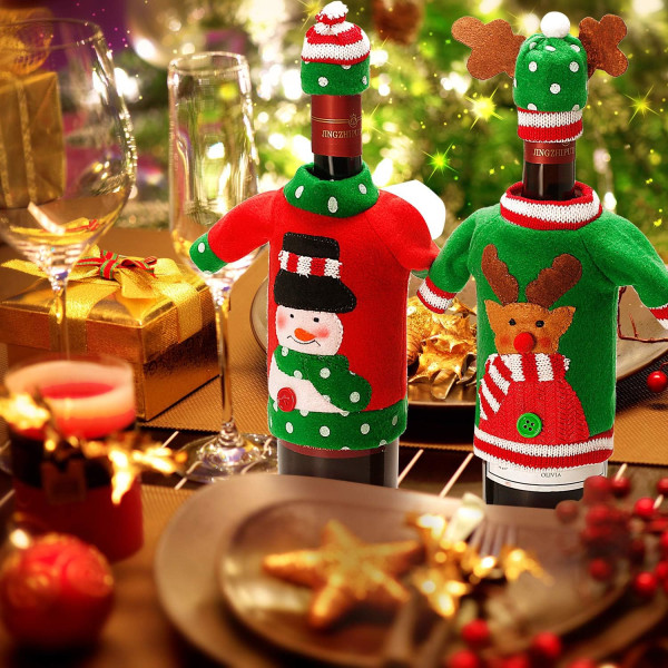 6 set för vinflaska jultröja festdekor