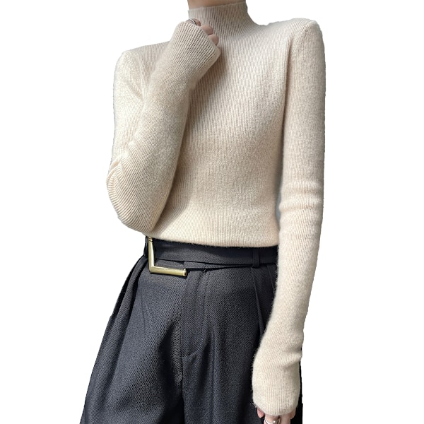 Winter Thick Knitted Sweater Women,Solid Color Self-cultivation Stretch