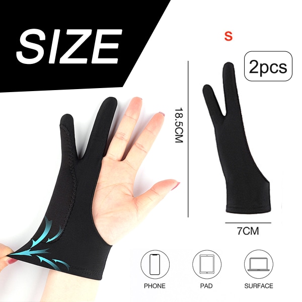 Artists Gloves - Palm Rejection Gloves with Two Fingers for
