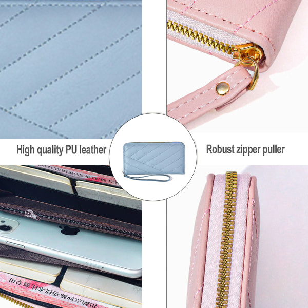 Plånböcker för kvinnor, PU-läderkorthållare Bifold-plånbok, Stor