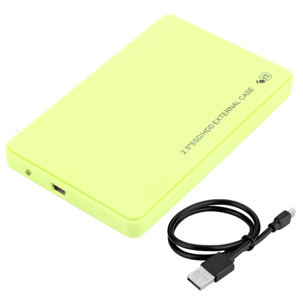 2.5inch SATA SSD External Enclosure USB 2.0 Hard Drive Case (Green)