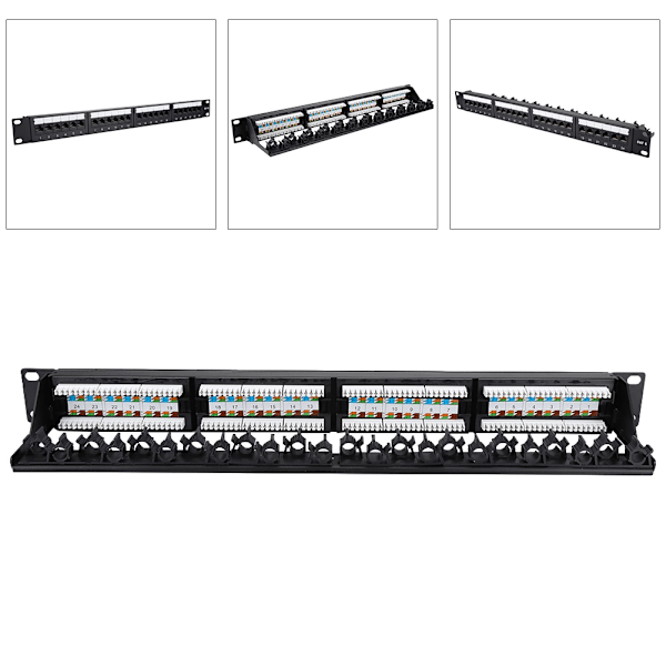 Forgyldt 24-ports Montabel Data Patch Panel Højhastigheds CAT6 CAT-6 Netværkskabelsstativ