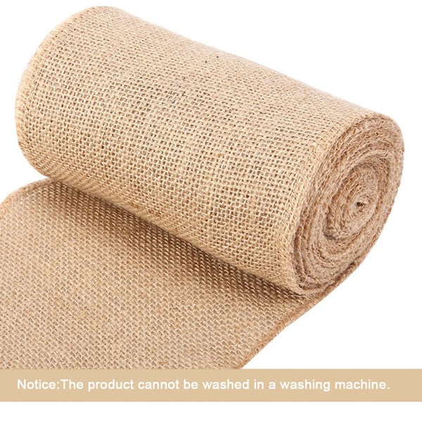 Natur Hessian Jute Burlap Band Rustik Bordlöpare Hantverk Stol Hem Bröllopsfest 15x500cm