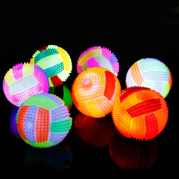 5 st Blinkande hoppbollar studsande stressbollsleksaker Soft Spike Light Up Hoppbollar Fitness Leksaker