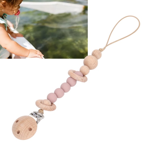 Baby silikonnappkedja Dropsäker Säker gör-det-själv lättviktshållare för nappklämmor för småbarn blekmava