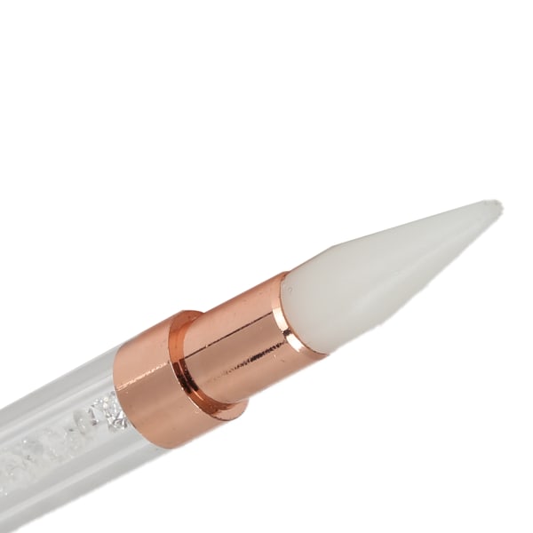 Dubbelsidig prickpenna vaxspets strassupptagningsverktyg prickpenna manikyr nagelkonstverktyg (vit)