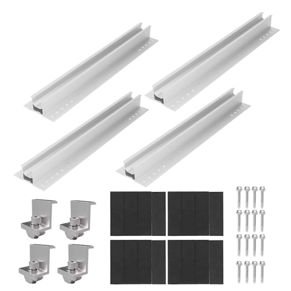 Solpanelmonteringsfäste Set Aluminiumlegering Stabil Fästning Solpanel PV Monteringsställ Rack