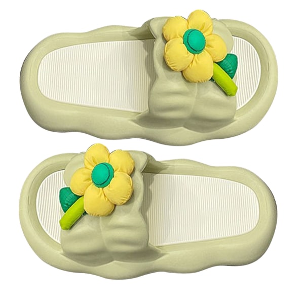 Pute tøfler for kvinner Super Quiet 3.0CM Bouncy Soles Skidproof Bad Tøfler for sommer Grønn 38-39