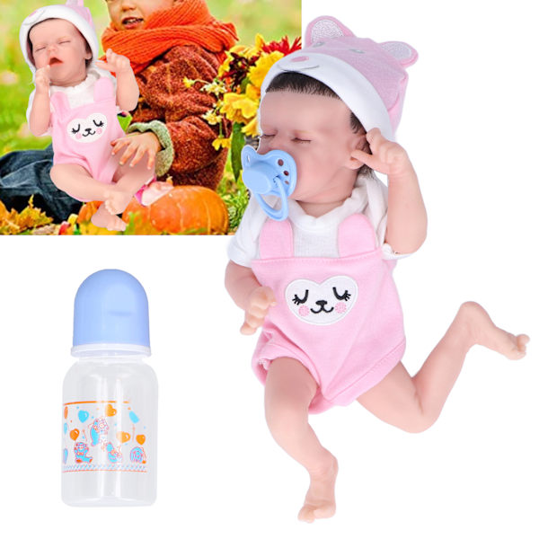 12in Reborn Baby Girl Doll Lovely Long Eyelashes Soft Silicone Sleeping Toy for Kids Birthday Gift