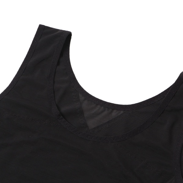 Mænd Body Shaping Vest Mave Kontrol Åndbar Komfortabel Kompression Tank Top til Fitness Træning Sort XL