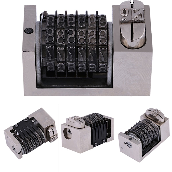 5 kpl/setti 6-numeroinen numerointikoneen sylinteri roomalaisella fontilla kirjainpainatusmalli