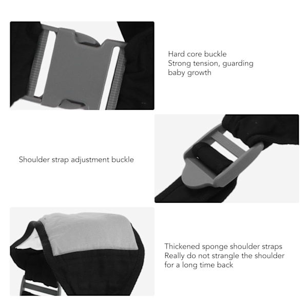 Baby Sling Bæreseler Multifunktionel Foldbar Ergonomisk Amme Wrap til Baby Spædbarn Grå