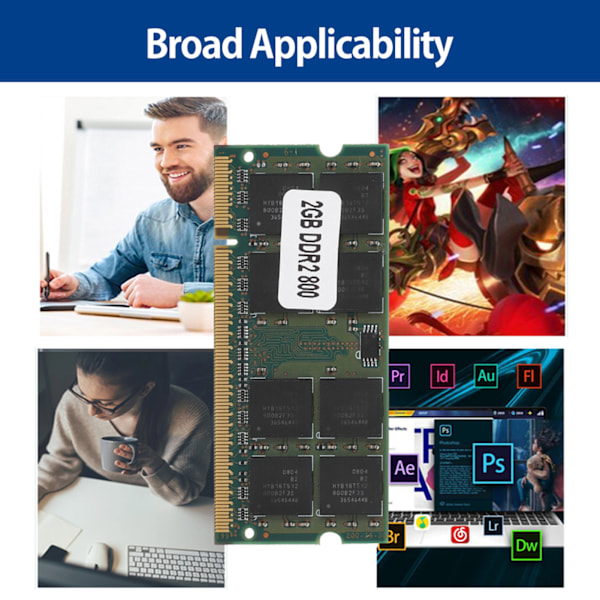 DDR2 2 Gt 800 MHz PC2-6400 kannettavaan tietokoneeseen Täysin yhteensopiva muisti Intel/AMD 200-napaiselle