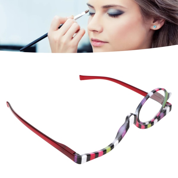 Förstorande kosmetiska glasögon Färgglada, roterande enkellinsförstorande sminkglasögon för dagligt liv +4,00