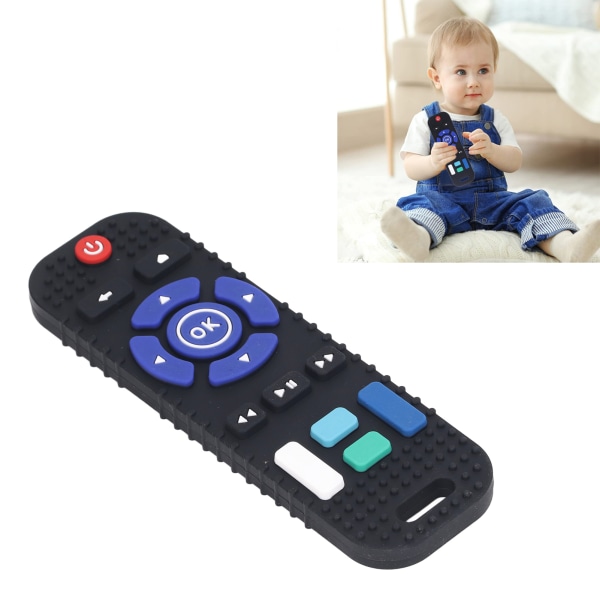 Baby Control Bandleksak TV Control Shape Silikon Bandleksak för spädbarn Småbarn Svart