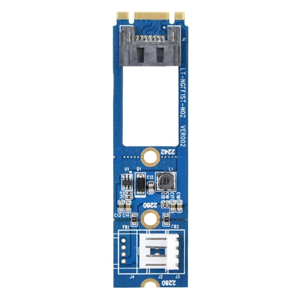 M2 SATA M.2 NGFF SATA - 7-nastainen SATA -vaakasuora muuntokortti + 4-nastainen virtajohto